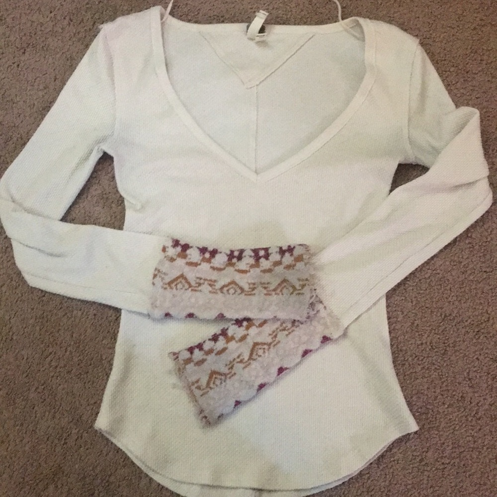Free People waffle knit top